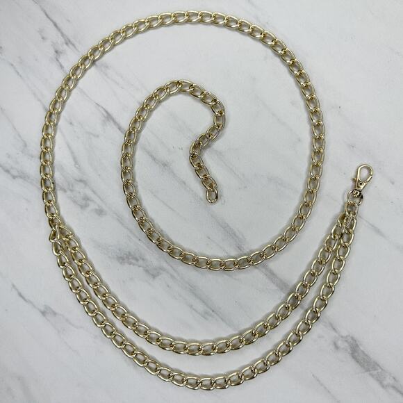 Gold Tone Draped Multi Strand Chain Belt Y2K Festival One Size (OS) ✨ - Picture 1 of 12